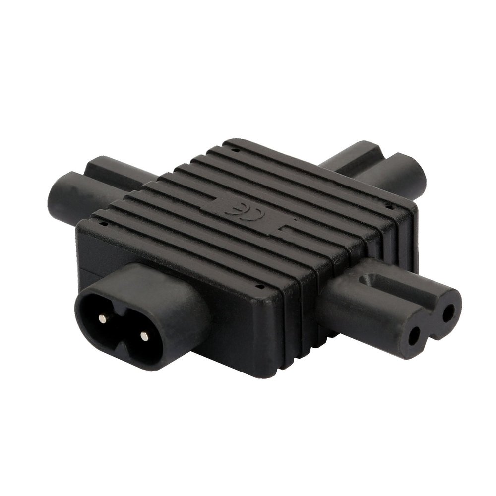 Strhowill IEC320 Figure 8 C8 Male to 3X Female C7 Splitter Power Adapter