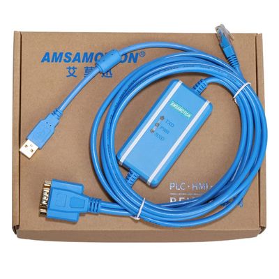1747-UIC Compatible USB Interface A-B SLC Series PLC Programming Communication Cable USB-1747PIC RS232/DH-485 Interface (Blue)