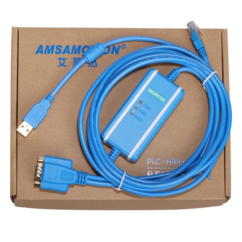 1747-UIC Compatible USB Interface A-B SLC Series PLC Programming Communication Cable USB-1747PIC RS232/DH-485 Interface (Blue)