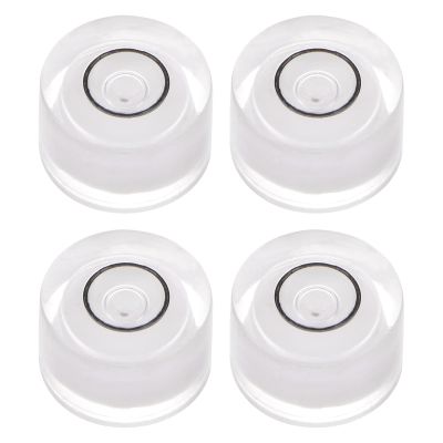 HARFINGTON 4pcs Round Bubble Level, 10x6mm Mini Circular Bullseye Spirit Levels for Camera Tripod Telescope Workshop Turntable Pictures Frame, White