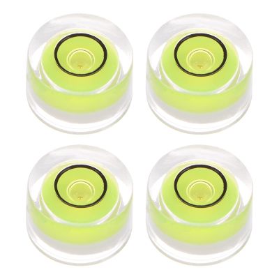 HARFINGTON 4pcs Round Bubble Level 10x6mm Mini Circular Bullseye Spirit Levels for Leveling Camera Tripod Telescope Workshop Turntable Pictures Frame, Lime