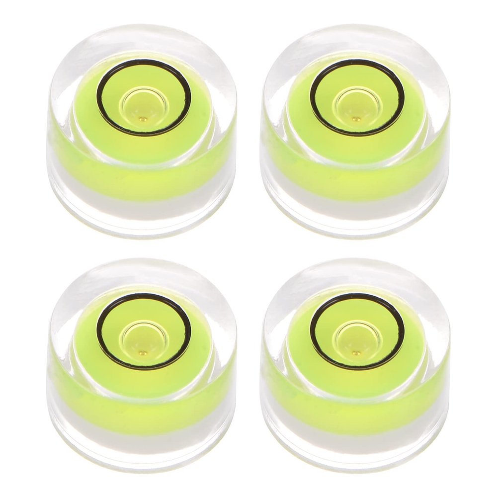 HARFINGTON 4pcs Round Bubble Level 10x6mm Mini Circular Bullseye Spirit Levels for Leveling Camera Tripod Telescope Workshop Turntable Pictures Frame, Lime