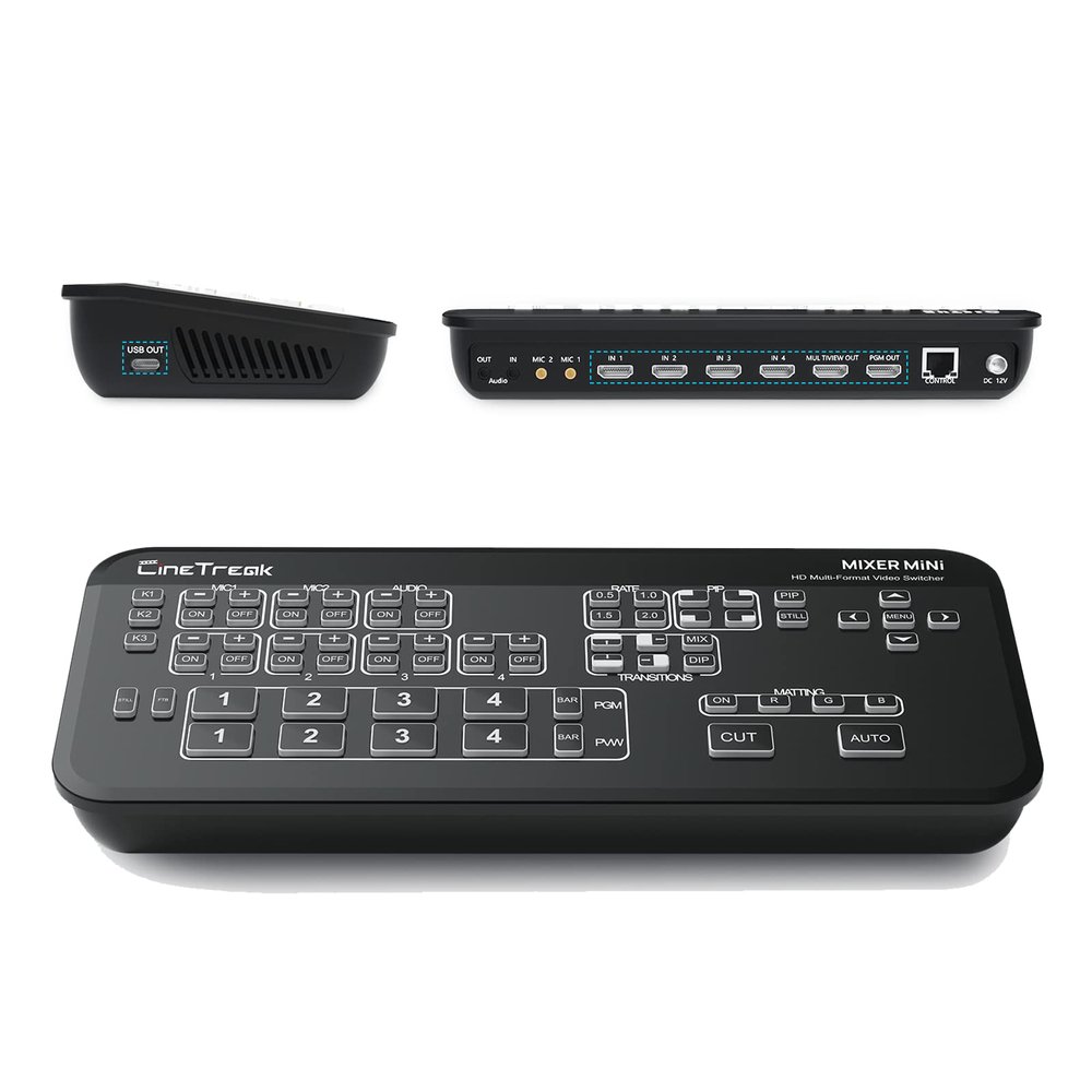 JYYXF Mixer Mini FHO Live-Streaming Switcher,1080P60, FHD 4-CH HDMI USB 3.0 FHD Video Capture for Live-Streaming OBS One Click On Air for Facebook YouTube Instagram TikTok