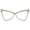 mincl Oversized sparkling rhinestone diamond cat eye eyewear ladies blue light blocking reading glasses for women (white, 1.25x) view 1
