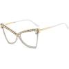 mincl Oversized sparkling rhinestone diamond cat eye eyewear ladies blue light blocking reading glasses for women (white, 1.25x) view 2