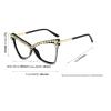 mincl Oversized sparkling rhinestone diamond cat eye eyewear ladies blue light blocking reading glasses for women (white, 1.25x) view 3