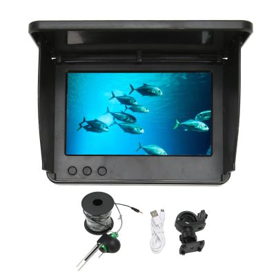 Underwater Fish Finder, 5in 2500cd Brightness Screen Visual Fish Detector Deep Camera with Night Vision for Boat Sea Ice Fishing