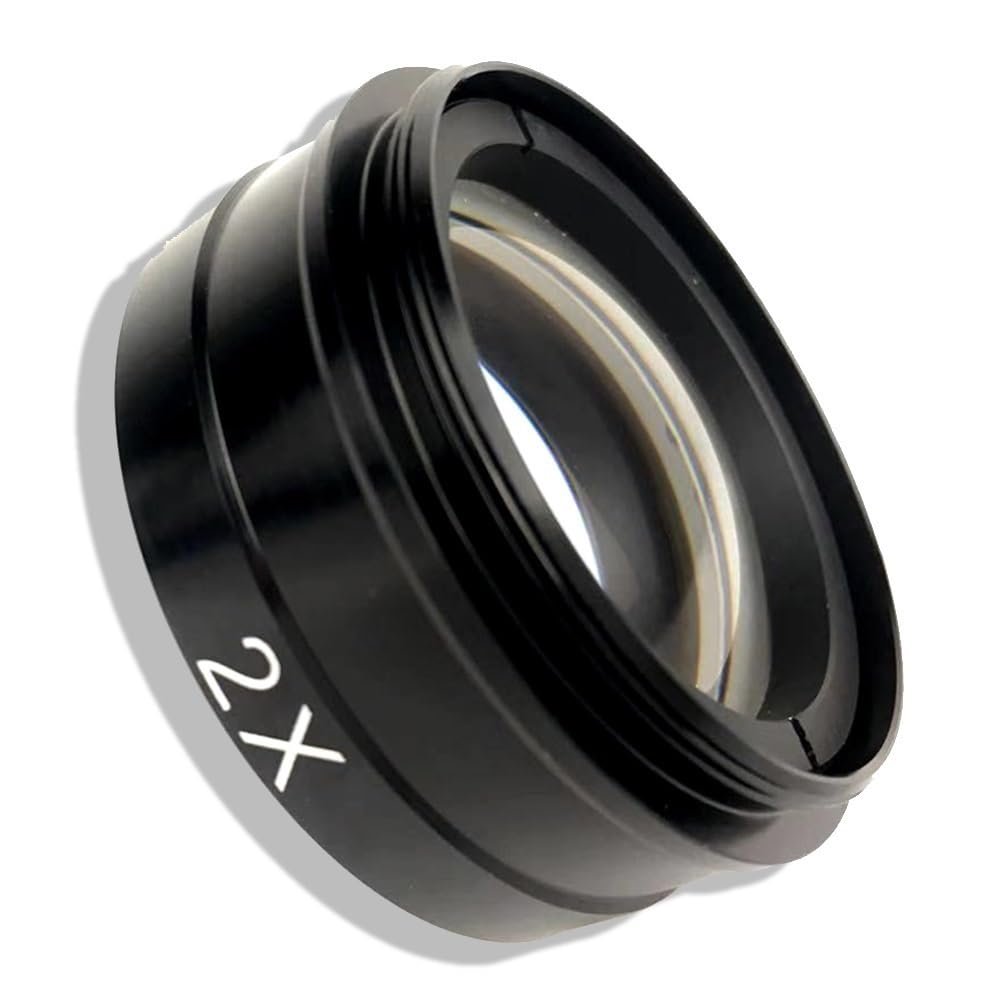 0.5X 2.0X 0.3X Microscope Auxiliary Lens for 10A 300X 120X 180X C Mount Lens USB Video Camera Industry Microscope (Color : 2X)