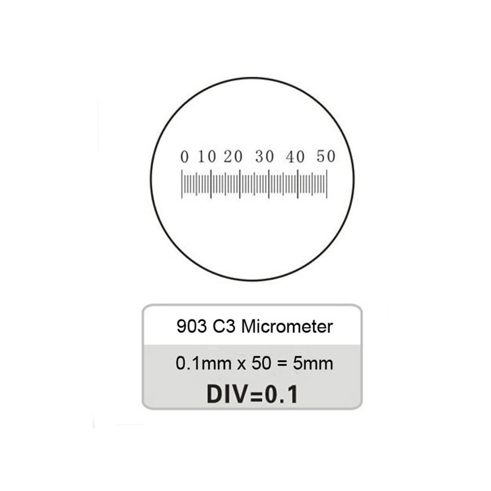 0.1MM C3 Microscope Eyepiece Objective Lens Slide Reticule Plane Stage Graticules for Microscope Calibration Instruments