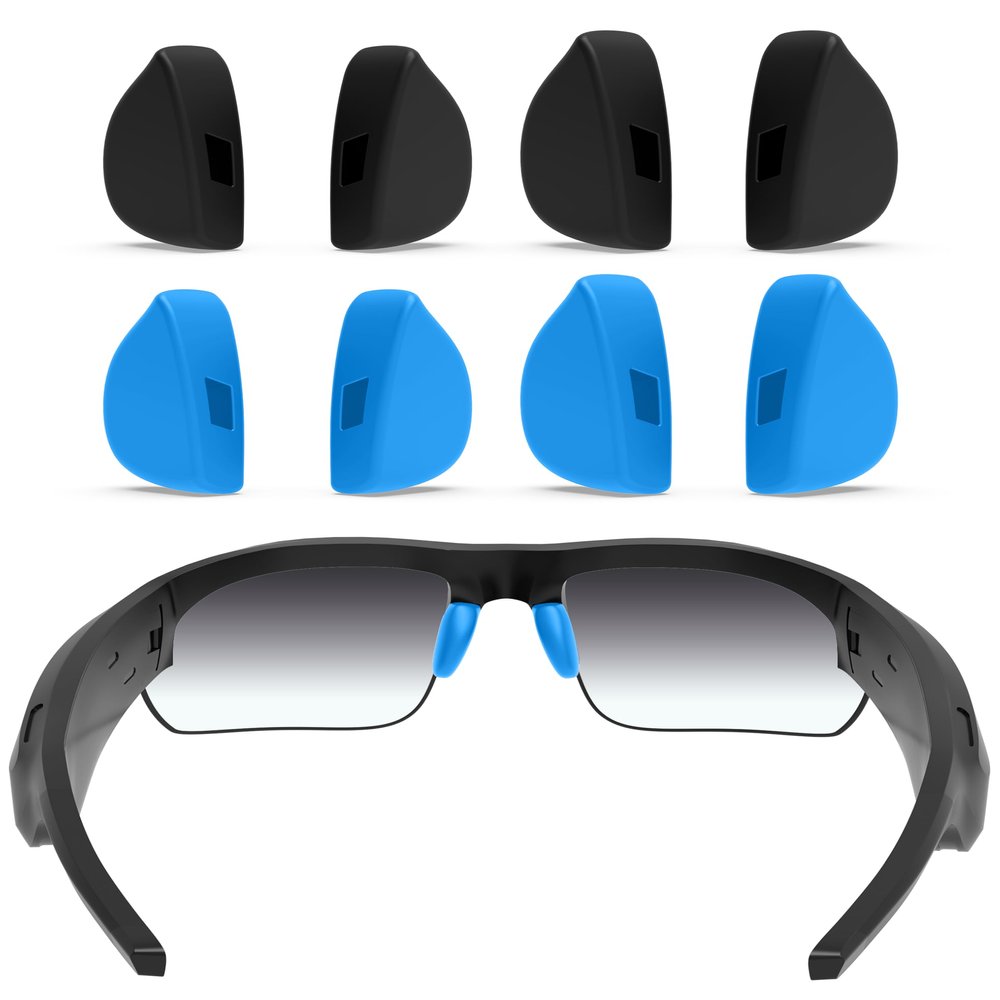 ToughAsNails 4 pairs Replacement Nose Pads Pieces for Bose Tempo Sunglasses Black&Blue