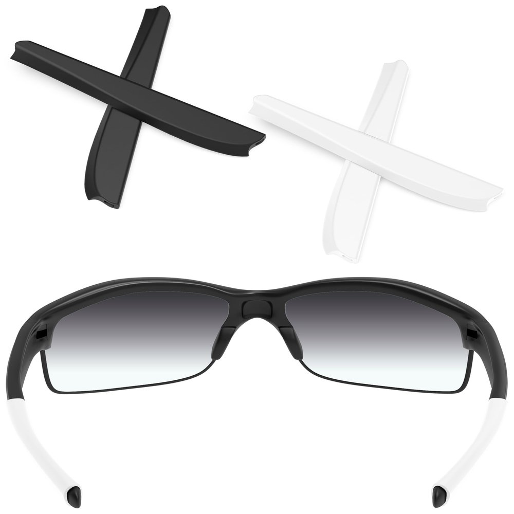 ToughAsNails 2 Pairs Replacement Ear Socks Rubber for Oakley Commit SQ OO9086 Sunglasses Black&White