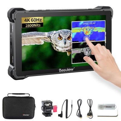 Desview R7III Camera Field Monitor 7 inch Touch Screen 2800nits High Brightness Camera Monitor Full HD 1920x1080 IPS HMDI 4K60Hz with 3D LUT Waveform, Vector Scope