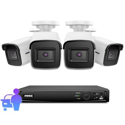 ANNKE 4K POE Security Camera System with AI Human Vehicle Detection, 8 Channel H.265+ NVR with 4X 8MP Outdoor Wired IP Bullet Cameras, 100 ft Night Vision, Remote Access, IP67, No Hard Drive-H800