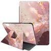 JANENFNA Case for 6.8" Kindle Paperwhite 11th Generation 2021 and Kindle Paperwhite 2021 Signature Edition, 360 Degree Rotating Swivel Stand Case with Auto Sleep/Wake, Pink Marble view 1