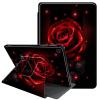 JANENFNA Case for Samsung Galaxy Tab S6 Lite 10.4 inch 2022/2020 (SM-P610/P613/P615/P619), 360 Degree Rotating Swivel Stand PU Leather Case with Auto Sleep/Wake, Red Rose view 1