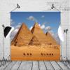 BELECO 20x10ft Fabric Egyptian Pyramids Backdrop Desert Pyramid Camels Blue Sky White Clouds Giza Desert Egypt Backdrop Background Wall Mural Egyptian Party Decorations Studio Photography Props view 2