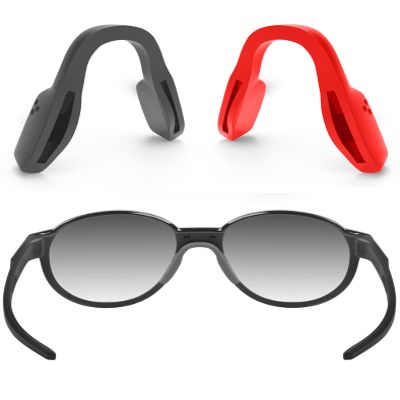 ToughAsNails 2 PCS Standard Fit Replacement Nose Pads Pieces for Oakley Hex Jector OX8032/Hex Jector Aisan Fit OX8174F Glasses Gray&Red
