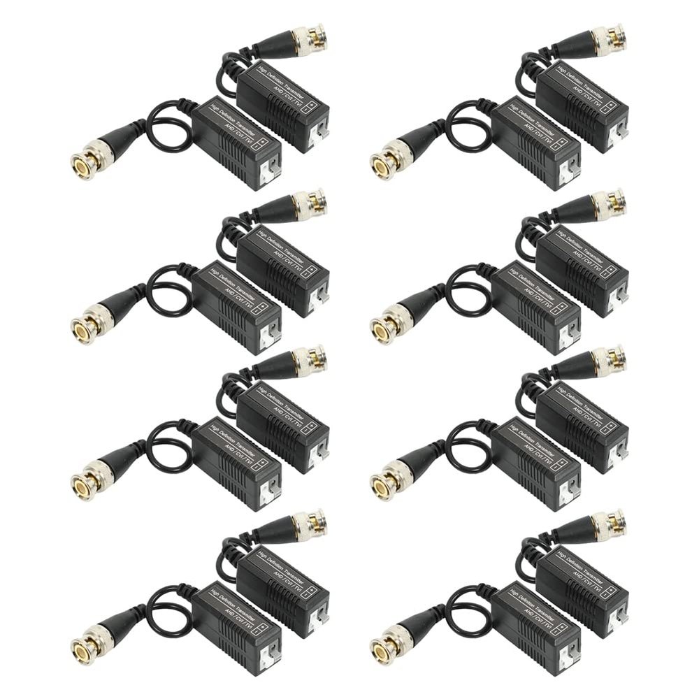 Nicfaky 8 Pairs Passive Video Balun Transmitter & Transceiver with Cable for 1080P TVI/CVI/TVI/AHD/960H DVR Camera CCTV System