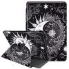 JANENFNA Case for Samsung Galaxy Tab A7 Lite 8.7 inch 2021, 360 Degree Rotating Swivel Stand PU Leather Case for Galaxy Tab A7 Lite (SM-T220/T225/T227), Black White Sun and Moon view 1