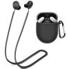 (1+1) Miimall Compatible for Google Pixel Buds Pro Case with Strap, Soft Silicone Keychain Protective Case Cover + Anti-Lost Neck Strap for Pixel Buds Pro 2022 Accessories (Black) view 1