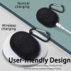 (1+1) Miimall Compatible for Google Pixel Buds Pro Case with Strap, Soft Silicone Keychain Protective Case Cover + Anti-Lost Neck Strap for Pixel Buds Pro 2022 Accessories (Black) view 4