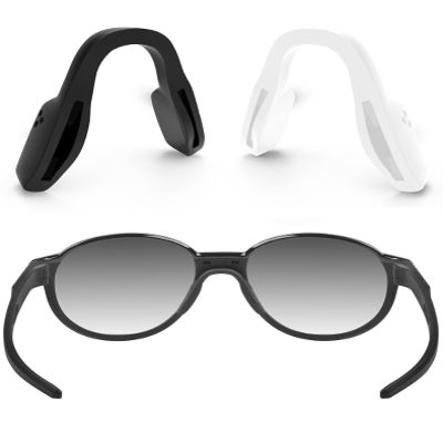 ToughAsNails 2 PCS Low Bridge Fit Replacement Nose Pads Pieces for Oakley Hex Jector OX8032/Hex Jector Aisan Fit OX8174F Glasses Black&White