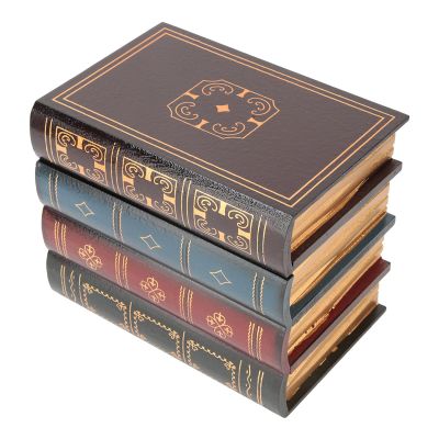 Joyzan Decorative Fake Book Box, Book Safe Dictionary Secret Cash Storage Diversion Hidden Security Money Case Wooden Vintage Faux Containers Decor Home Office Jewelry Documents Bookshelf Coffee Table