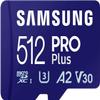 Samsung PRO Plus microSD Card + SD Adapter 512GB for Mobile Gaming on Smartphones, Tablets and Handheld Consoles, UHS-I U3, Full HD & 4K UHD, 180MB/s Read, 130MB/s Write, MB-MD512SA/EU view 1