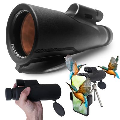 CrossOptic HD Monocular 12x56 with Smartphone adapter ideal for Hunting, Hiking, Bird Watching, Stargazing and many Outdoor activities! Premium FMC coating and BAK4 Prism give an excellent experience