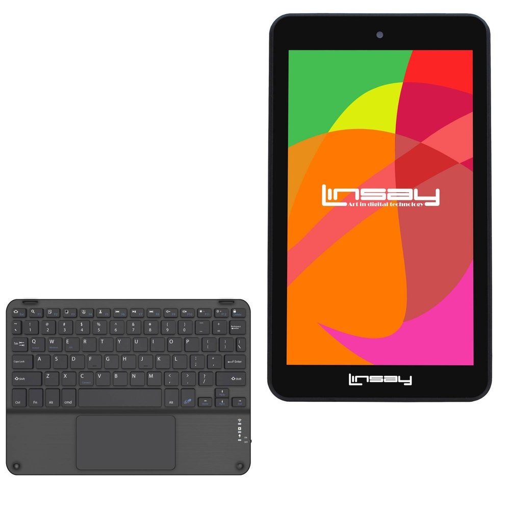 BoxWave Keyboard Compatible with Linsay F-7XHD (7 in) - SlimKeys Bluetooth Keyboard with Trackpad, Portable Slim TouchPad - Jet Black