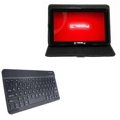 BoxWave Keyboard Compatible with Linsay F10XHDB (10.1 in) - SlimKeys Bluetooth Keyboard, Portable Thin with Chiclet-Style Keys - Jet Black