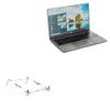 BoxWave Stand and Mount Compatible with AGB Octev GA-9009 - Pocket Aluminum Stand 3-in-1, Portable Multi Angle Viewing Riser - Metallic Silver view 1