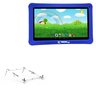 BoxWave Stand and Mount Compatible with Linsay F10IPKIDS (10.1 in) - Pocket Aluminum Stand 3-in-1, Portable Multi Angle Viewing Riser - Metallic Silver