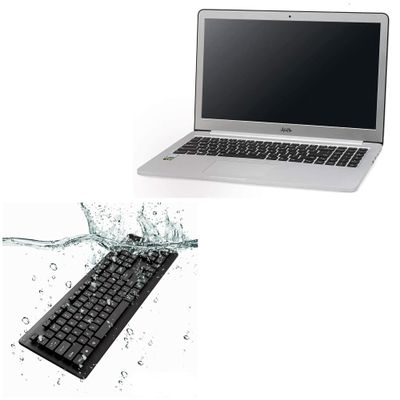 BoxWave Keyboard Compatible with AGB Octev AG-1208 - AquaProof USB Keyboard, Washable Waterproof Water Resistant - Jet Black