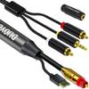 DUOYUTING Digital to Analog 3.5mm AUX Audio Cable,Optical to 2 RCA Adapter, All-in-one D/A Audio Converter, for TV/PS4/Xbox/DVD SPDIF/TOSLINK/Optical Port to Sound Box Amplifier Headphones 16.5FT view 1
