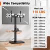Perlegear Floor TV Stand with Power Outlet, Universal TV Stand for 32-75 inch TVs up to 110 lbs, Height Adjustable Standing TV Mount, Tall TV Mount with Wood Base, Max VESA 600x400mm, PGFS06 view 2