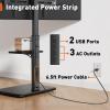Perlegear Floor TV Stand with Power Outlet, Universal TV Stand for 32-75 inch TVs up to 110 lbs, Height Adjustable Standing TV Mount, Tall TV Mount with Wood Base, Max VESA 600x400mm, PGFS06 view 3