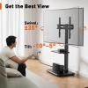 Perlegear Floor TV Stand with Power Outlet, Universal TV Stand for 32-75 inch TVs up to 110 lbs, Height Adjustable Standing TV Mount, Tall TV Mount with Wood Base, Max VESA 600x400mm, PGFS06 view 4