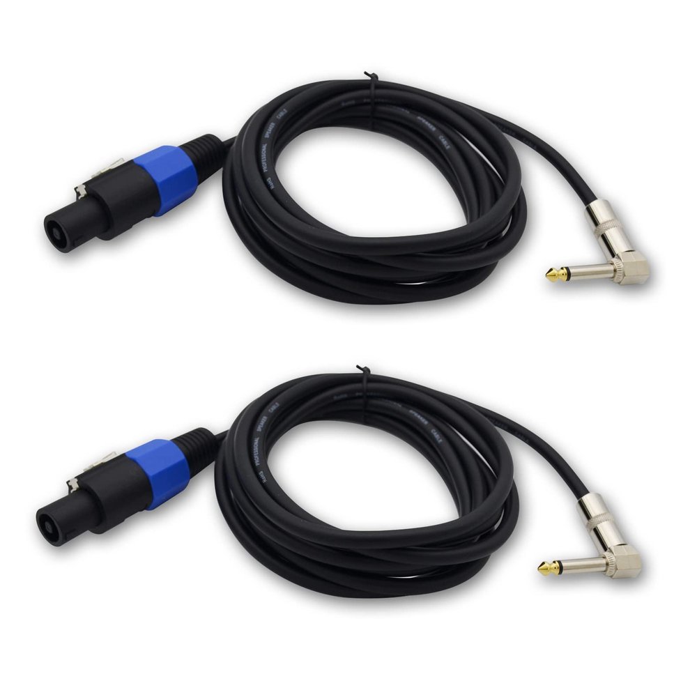 Czyuntuo Speakon to 1/4 Speaker Cable,15 Gauge Speakon to 1/4 TS Male Wire Audio Speaker Cable Amplifier Connection Heavy Duty Cord with Twist Lock - 2Pack 10 ft