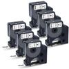 6X Replace for Dymo D1 Label Tape 45013 for Dymo Label Maker Refills D1 A45013 S0720530, Work with DYMO LabelManager 160 280 360D 420P 210D PnP Label Maker Tape, 1/2 Inch x 23 Feet, Black on White view 1