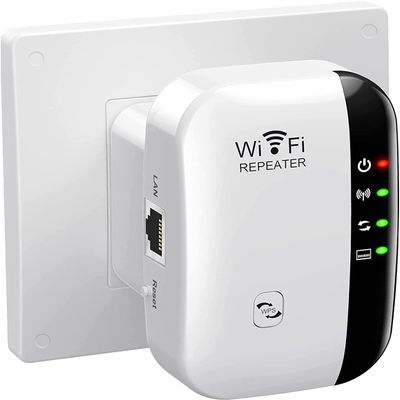 WiFi Extender Signal Booster Up to 3000sq.ft and 26 Devices, WiFi Range Extender, Wireless Internet Repeater, Long Range Amplifier with Ethernet Port, 1-Key Setup, Access Point, Alexa Compatible