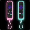 2Pack Remote Control Cover fits for Roku TV | Onn Roku | TCL Hisense Roku Silicone Protective Controller Sleeve Universal for Roku Express 2021 | Roku Streaming Stick+ Remote Case(Glow Pink&Glow Blue) view 1