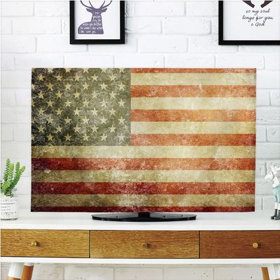 AMAPARK TV Dust Cover,Cover Type 65 Inch American Flag Home Office Decorations Dustproof TV Cover Style-218