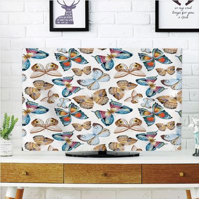 AMAPARK Indoor TV Dust Cover, Cover 55 Inch Butterflies Quality Waterproof Polyester Protect Your TV Style-779