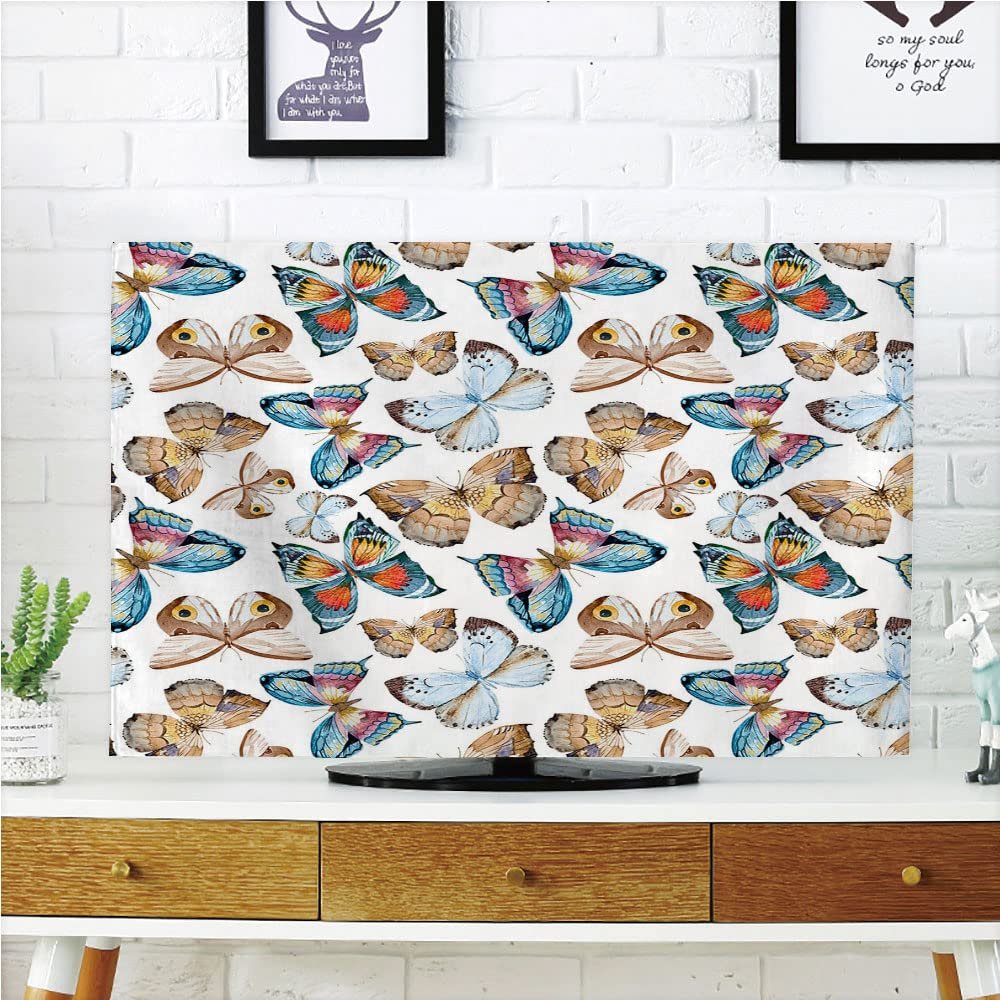 AMAPARK Indoor TV Dust Cover, Cover 55 Inch Butterflies Quality Waterproof Polyester Protect Your TV Style-779