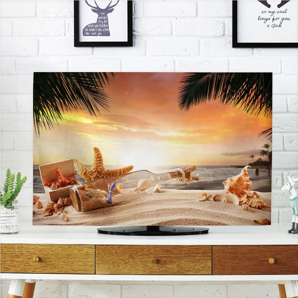 AMAPARK TV Dust Cover, Cover 65 Inch Beach Suitable for Sets of Most Models TV Style-508