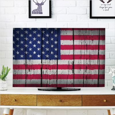 AMAPARK TV Dust Cover,Cover Type 47 Inch American Flag Polyester Microfiber Cloth Easy to Cover Your TV Style-61