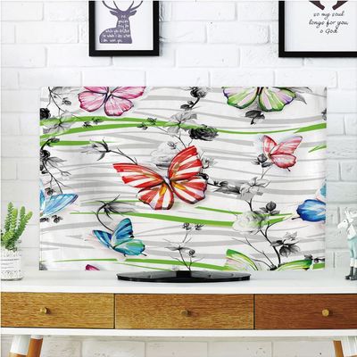 AMAPARK TV Dust Cover,Cover Type 47 Inch Butterflies Home Office Decorations Dustproof TV Cover Style-906