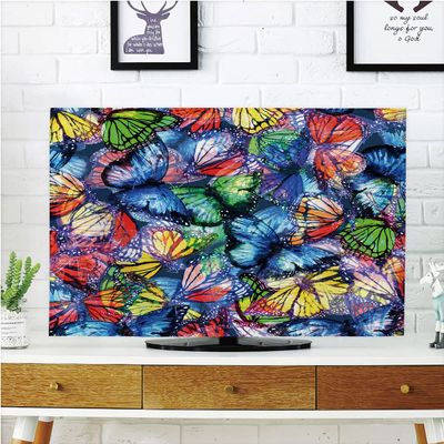 AMAPARK TV Dust Cover,Cover Type 47 Inch Butterflies Home Office Decorations Dustproof TV Cover Style-858