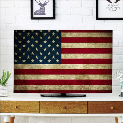 AMAPARK TV Dust Cover,Cover Type 50/52 Inch American Flag Home Office Decorations Dustproof TV Cover Style-110
